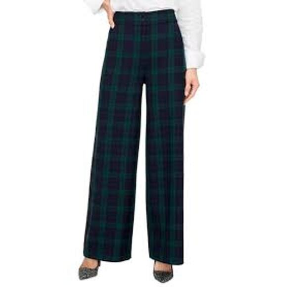 J. Crew Frankie Black Watch Tartan Pants in Navy Multi Size 8 - Picture 1 of 5